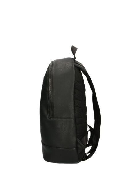 Plein Sport - Sleek Black Designer Backpack with Metal Logo