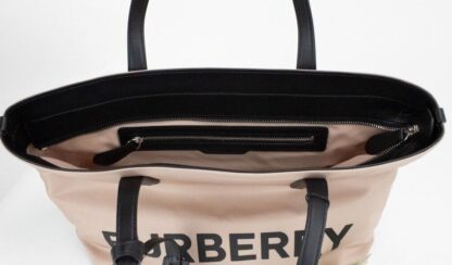 Burberry - Small Rose Beige Logo Branded Econyl Nylon Tote Shoulder Handbag Purse