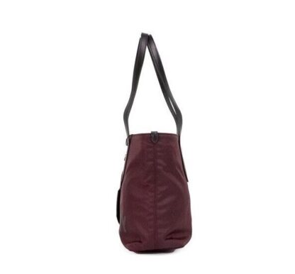 Burberry - Small Burgundy Logo Branded Econyl Nylon Tote Shoulder Handbag Purse