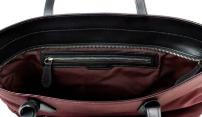 Burberry - Small Burgundy Logo Branded Econyl Nylon Tote Shoulder Handbag Purse