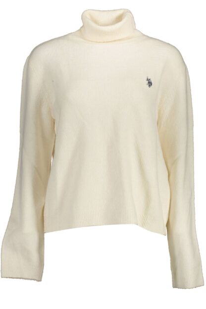 U.S. POLO ASSN. - White Acrylic Women Turtleneck Sweater