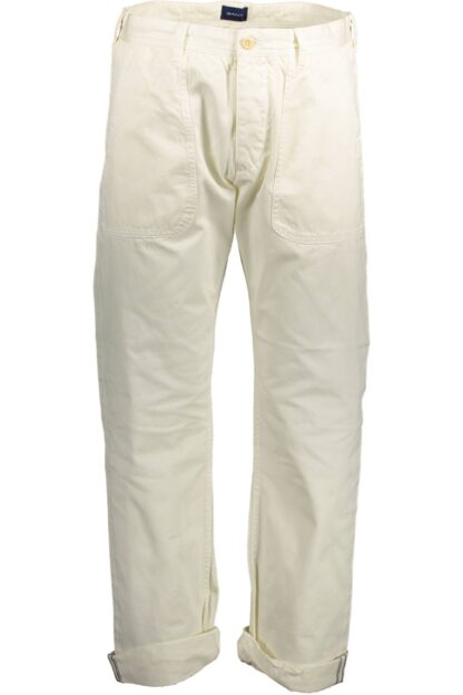 Gant - White Cotton Men's Trouser