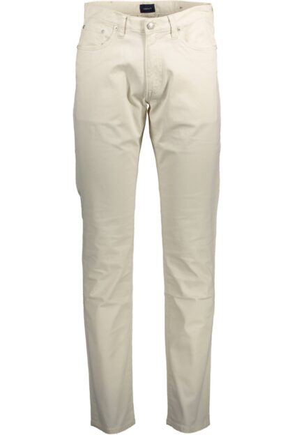 Gant - White Cotton Men Trouser