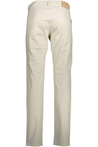 Gant - White Cotton Men Trouser