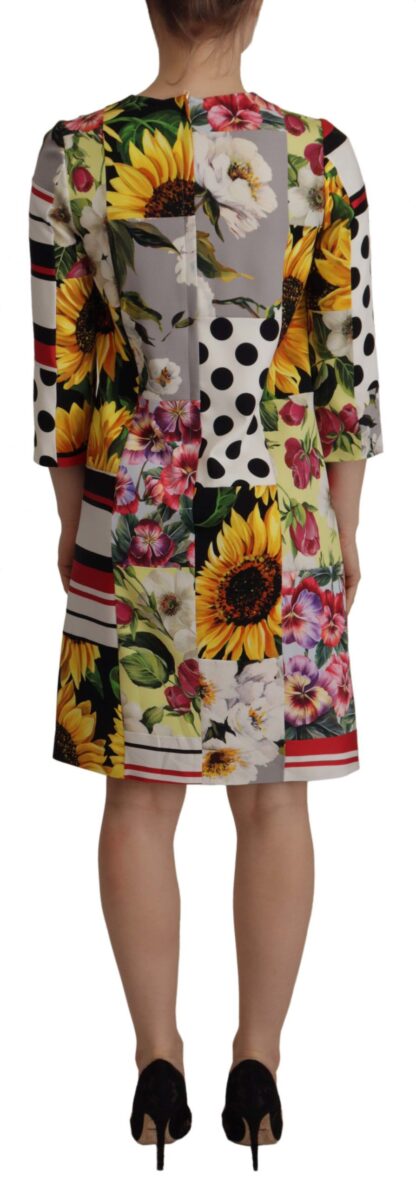 Dolce & Gabbana - Multicolor Patchwork Charmeuse Sheath Dress