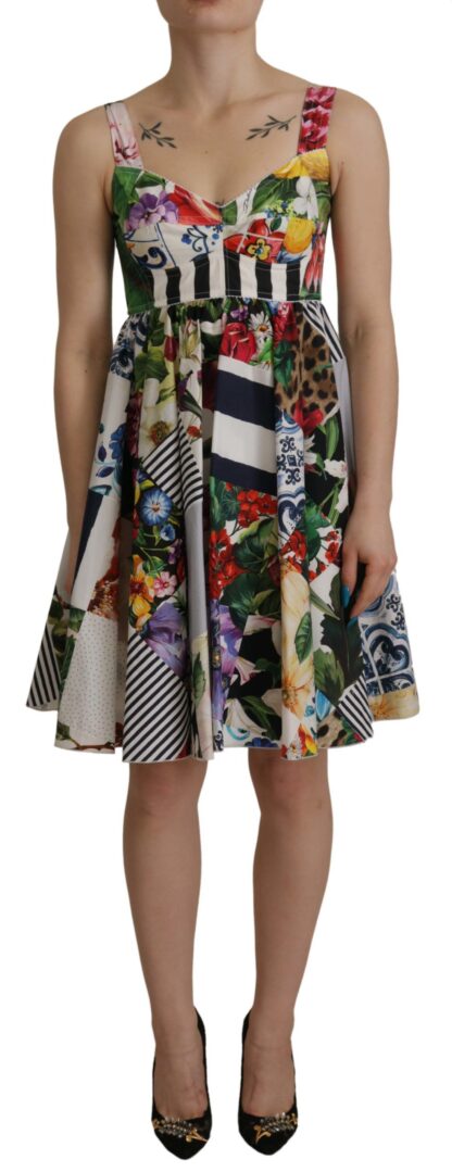 Dolce & Gabbana - Elegant Patchwork Mini Dress in Vibrant Multicolor