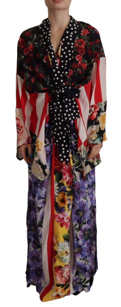 Dolce & Gabbana - Multicolor Patchwork Silk Kaftan Robe