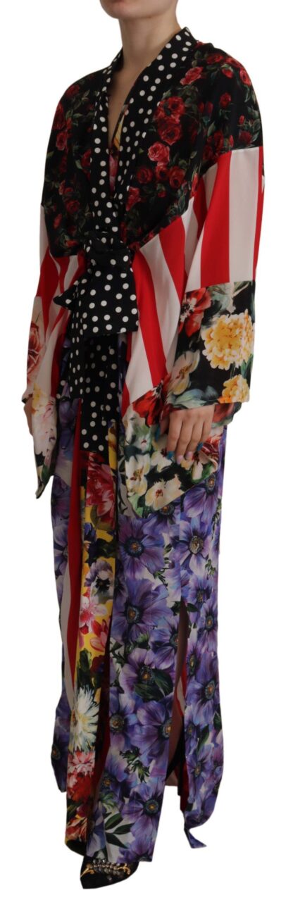 Dolce & Gabbana - Multicolor Patchwork Silk Kaftan Robe