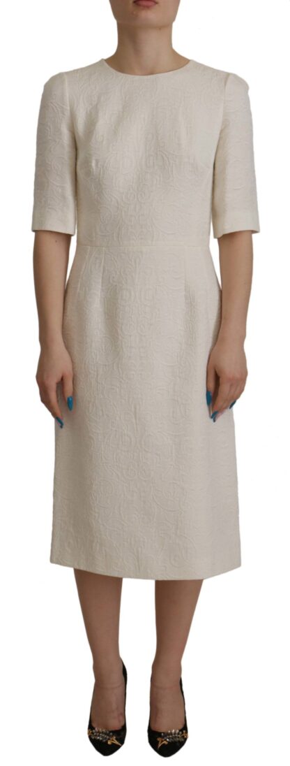 Dolce & Gabbana - Exquisite Jacquard Midi Dress in White