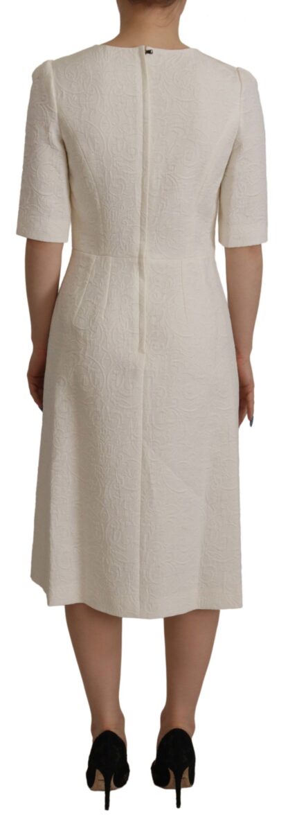 Dolce & Gabbana - Exquisite Jacquard Midi Dress in White