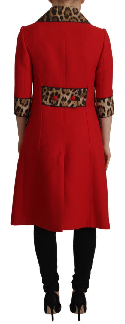 Dolce & Gabbana - Elegant Red Leopard Trench Coat