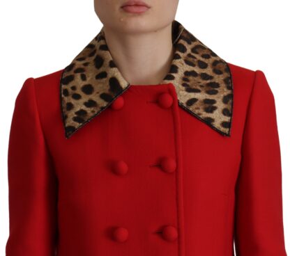 Dolce & Gabbana - Elegant Red Leopard Trench Coat