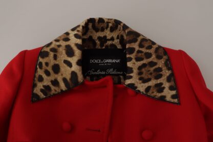 Dolce & Gabbana - Elegant Red Leopard Trench Coat