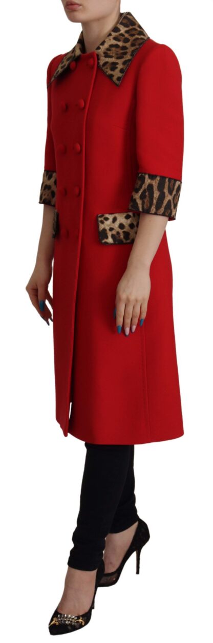 Dolce & Gabbana - Elegant Red Leopard Trench Coat