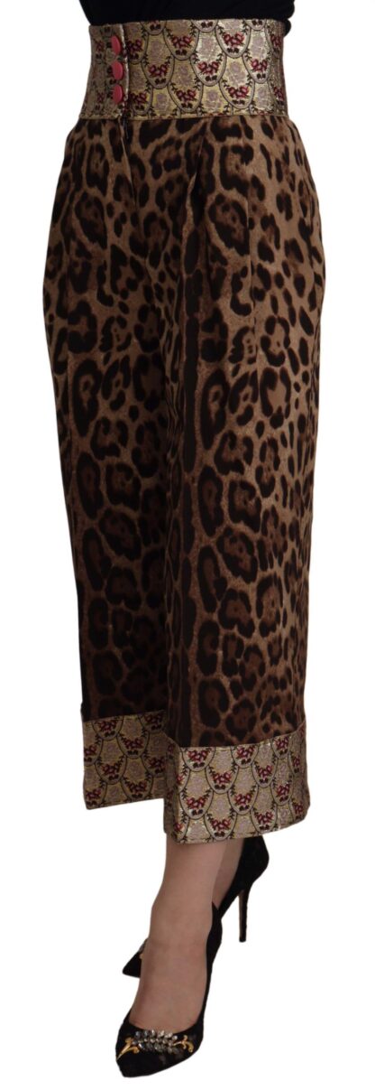 Dolce & Gabbana - High Waist Cropped Leopard Jacquard Pants