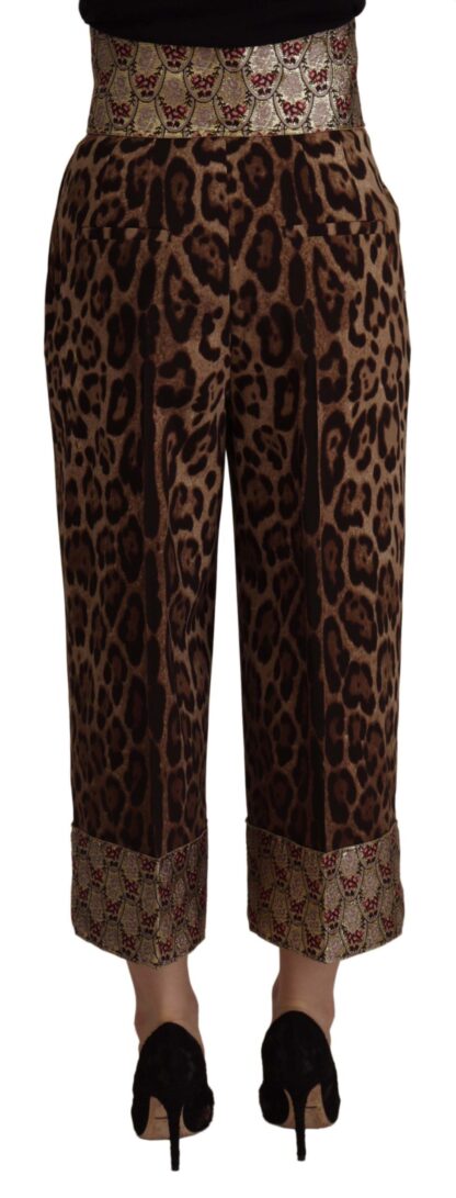 Dolce & Gabbana - High Waist Cropped Leopard Jacquard Pants