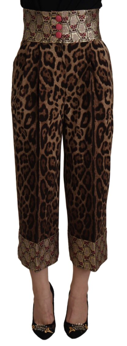 Dolce & Gabbana - High Waist Cropped Leopard Jacquard Pants