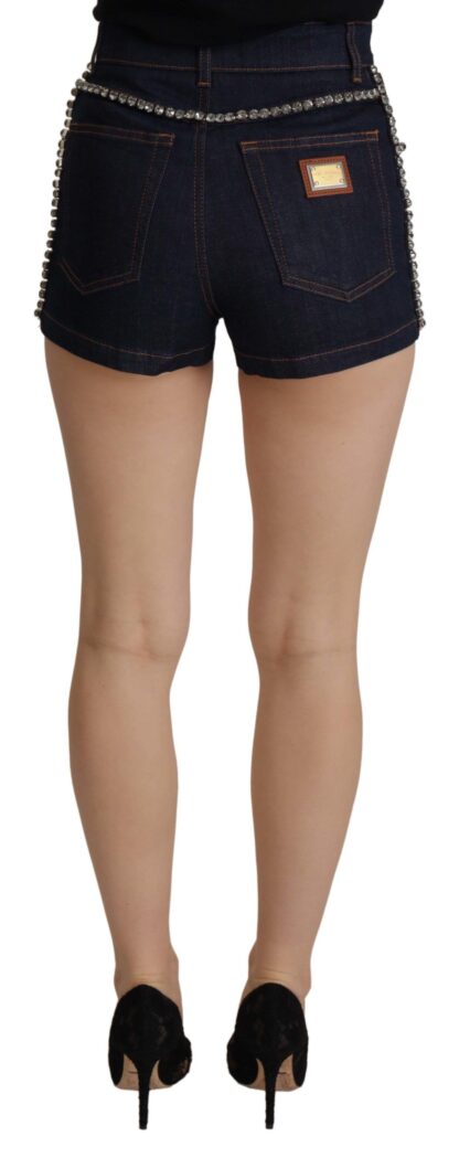 Dolce & Gabbana - Chic High Waist Hot Pants Shorts with Crystal Detailing