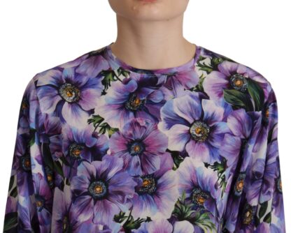 Dolce & Gabbana - Elegant Floral Silk Long Sleeve Blouse