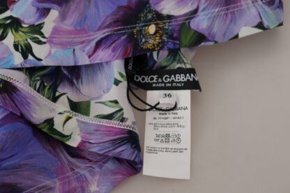 Dolce & Gabbana - Elegant Floral Silk Long Sleeve Blouse