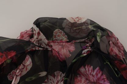 Dolce & Gabbana - Elegant Floral Silk Scarf Neck Blouse