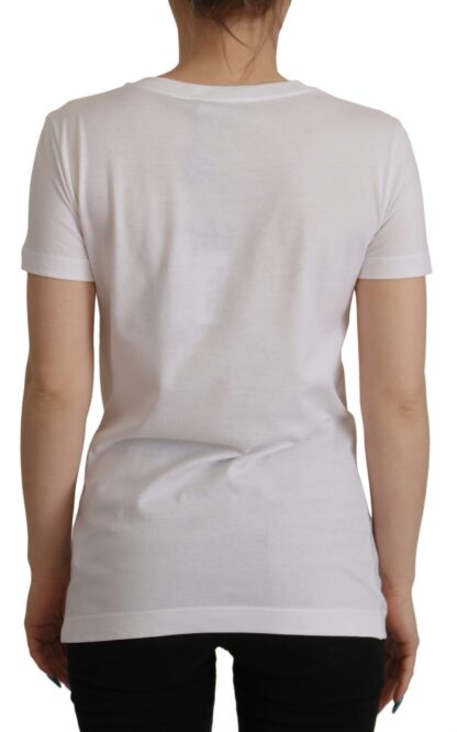 Dolce & Gabbana - Elegant Short Sleeve Cotton Top with DG Button Detail