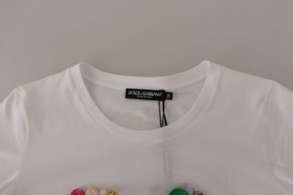 Dolce & Gabbana - Elegant Short Sleeve Cotton Top with DG Button Detail