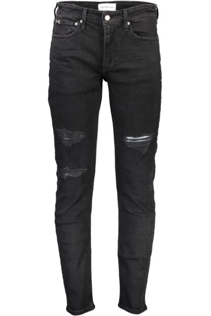 Calvin Klein - Black Cotton Men Slim Jean