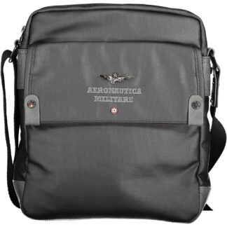 Aeronautica Militare - Black Cotton Men Shoulder Bag