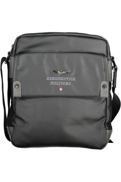 Aeronautica Militare - Black Cotton Men Shoulder Bag