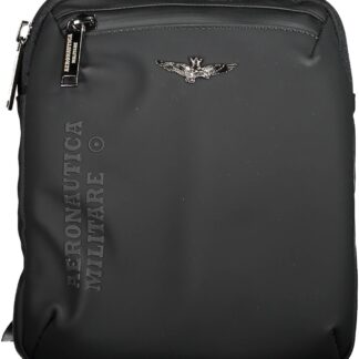 Aeronautica Militare - Black Cotton Men Shoulder Bag