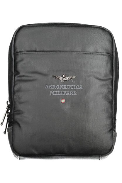 Aeronautica Militare - Black Cotton Men Shoulder Bag