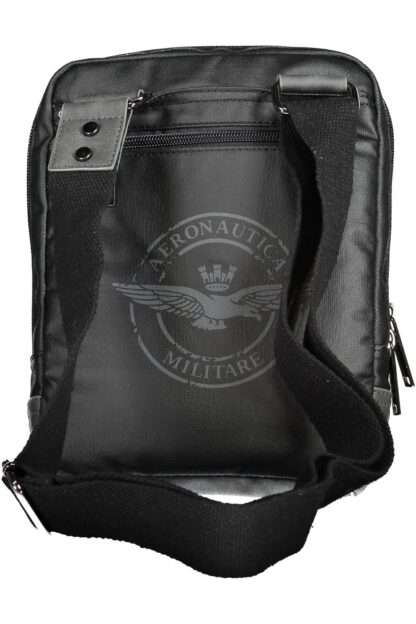 Aeronautica Militare - Black Cotton Men Shoulder Bag