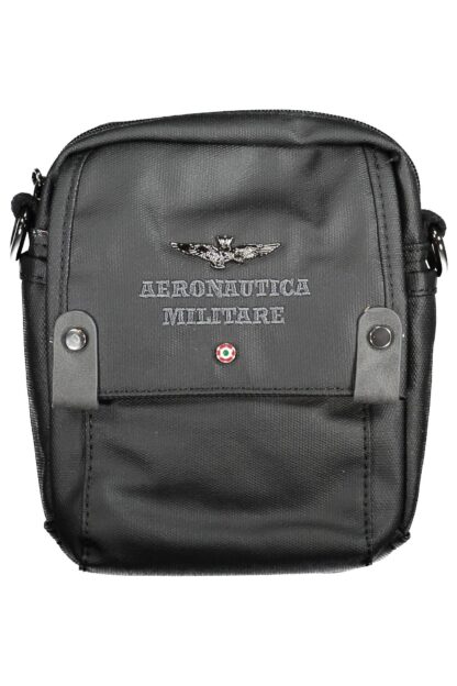 Aeronautica Militare - Black Cotton Men Shoulder Bag