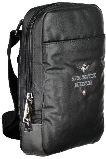 Aeronautica Militare - Black Cotton Men Shoulder Bag