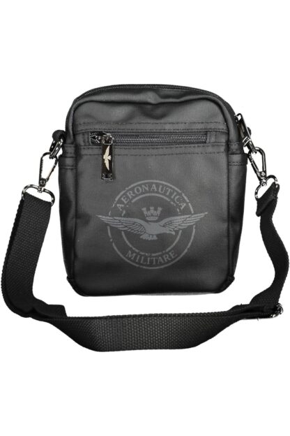 Aeronautica Militare - Black Cotton Men Shoulder Bag