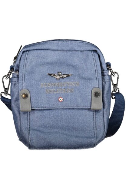 Aeronautica Militare - Blue Cotton Men Shoulder Bag