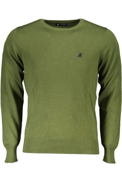 U.S. Grand Polo - Elegant Green Cotton Sweater with Embroidery