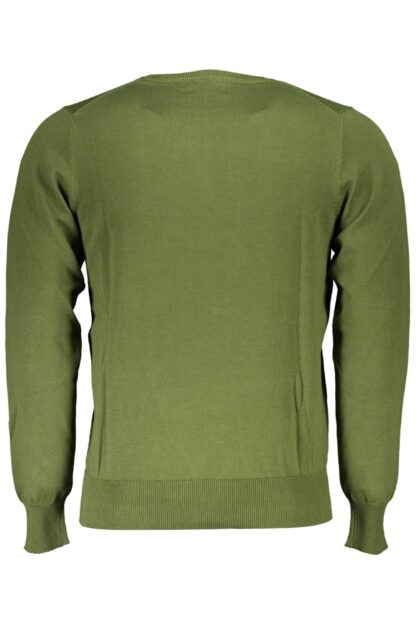 U.S. Grand Polo - Elegant Green Cotton Sweater with Embroidery