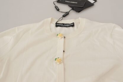 Dolce & Gabbana - Elegant Off-White Silk Cardigan