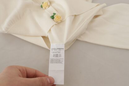 Dolce & Gabbana - Elegant Off-White Silk Cardigan