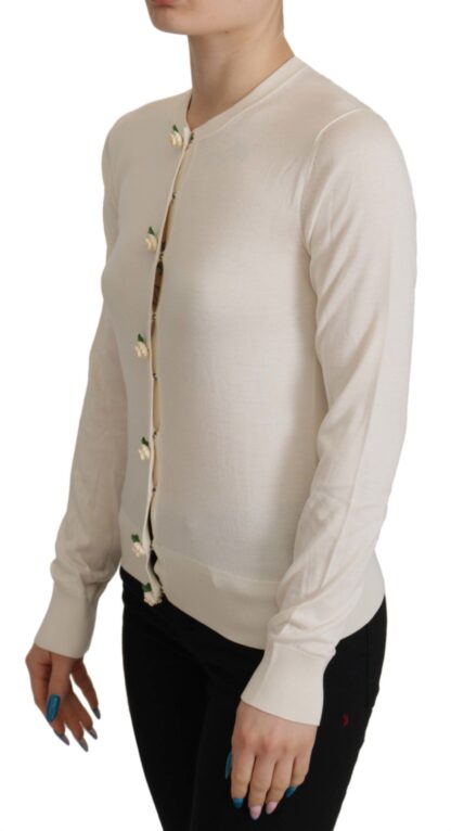 Dolce & Gabbana - Elegant Off-White Silk Cardigan