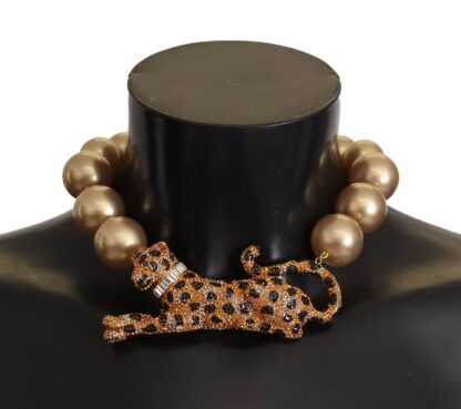 Dolce & Gabbana - Golden Leopard Beaded Choker Necklace