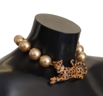 Dolce & Gabbana - Golden Leopard Beaded Choker Necklace