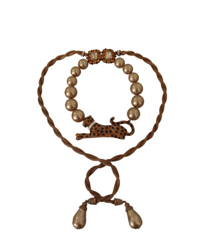 Dolce & Gabbana - Golden Leopard Beaded Choker Necklace