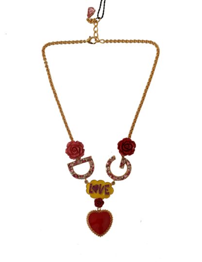 Dolce & Gabbana - Glamorous Gold Crystal Charm Necklace