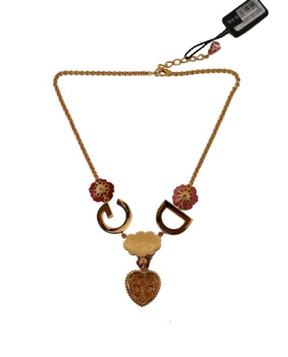 Dolce & Gabbana - Glamorous Gold Crystal Charm Necklace