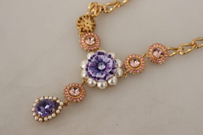 Dolce & Gabbana - Elegant Floral Crystal Statement Necklace