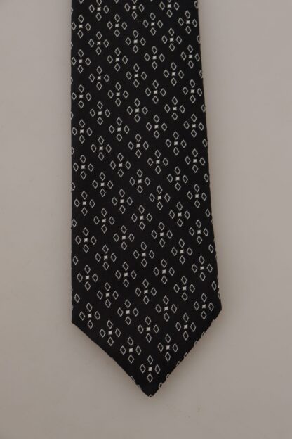 Dolce & Gabbana - Elegant Black Silk Geometric Bow Tie