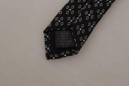 Dolce & Gabbana - Elegant Black Silk Geometric Bow Tie